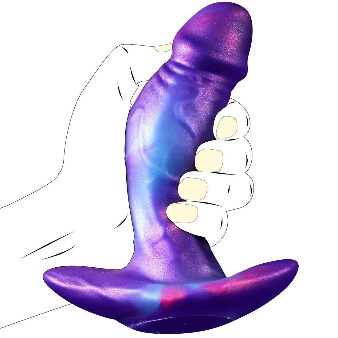 Purple Penis Silicone Squirting Butt Plug