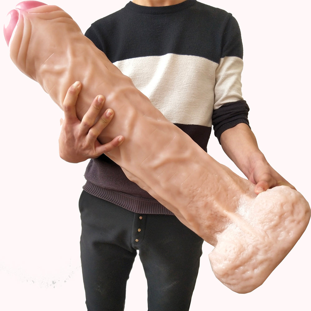 Worlds Biggest Dildo 25 Inch Realistic With Foreskin