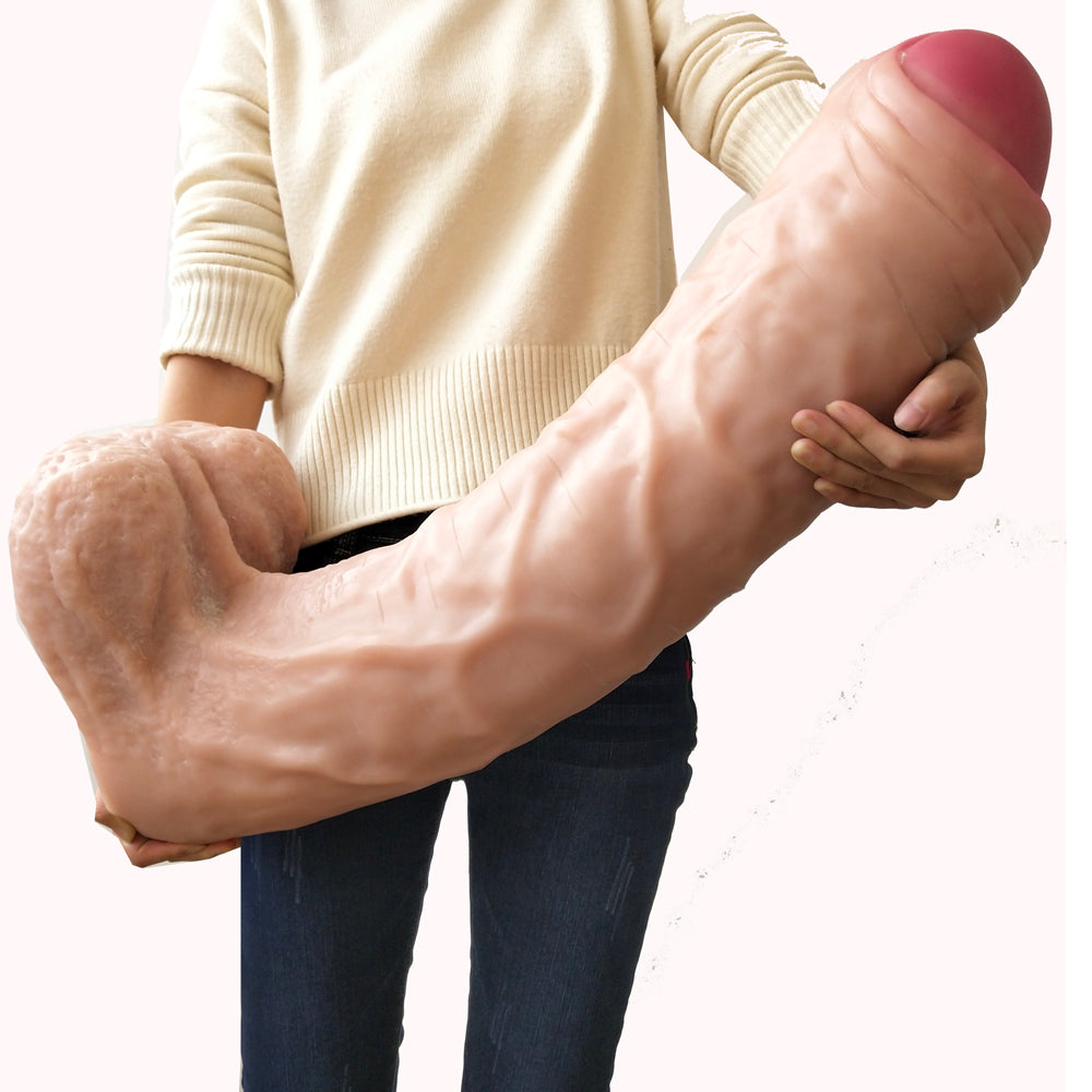 Worlds Biggest Dildo 25 Inch Realistic With Foreskin