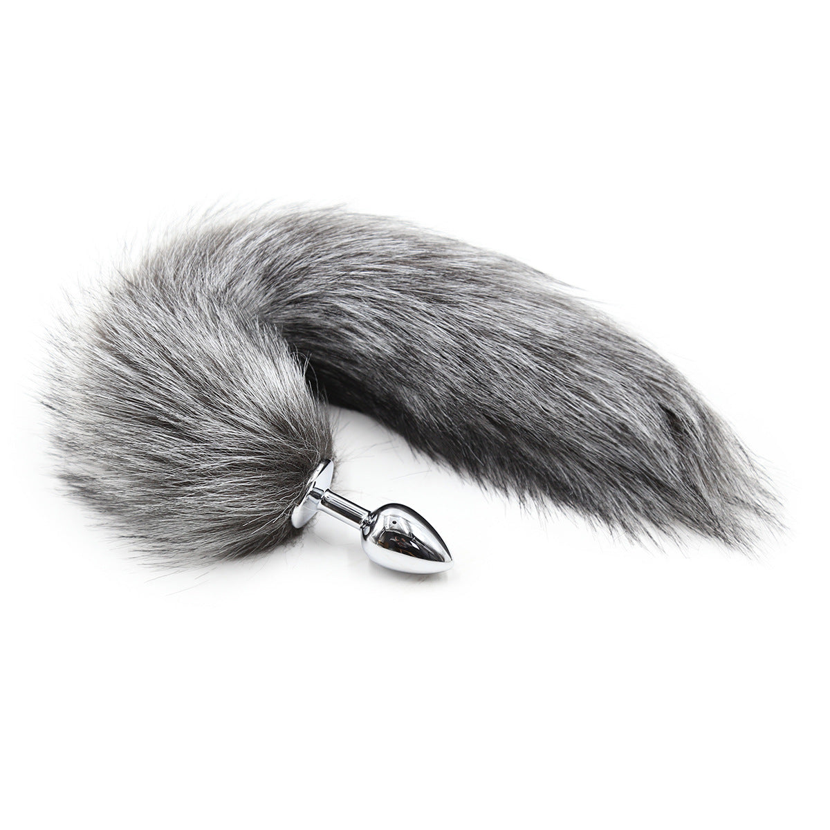 Dog Tail Plug Gray Furry Anal Plug