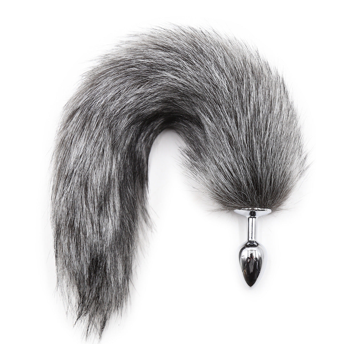 Dog Tail Plug Gray Furry Anal Plug
