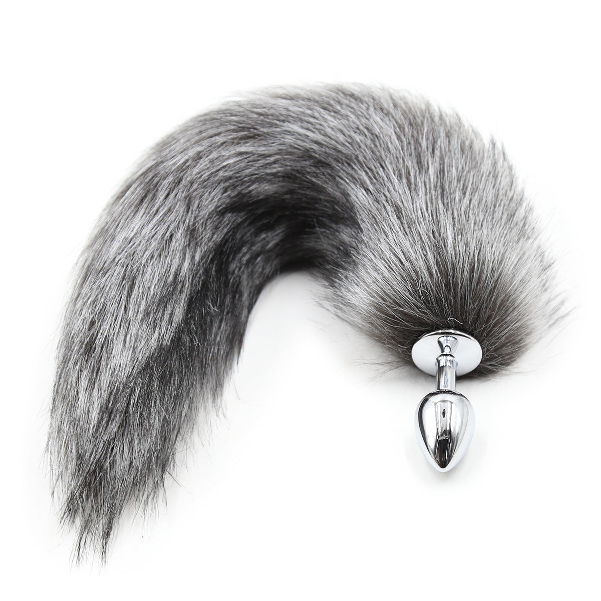 Dog Tail Plug Gray Furry Anal Plug