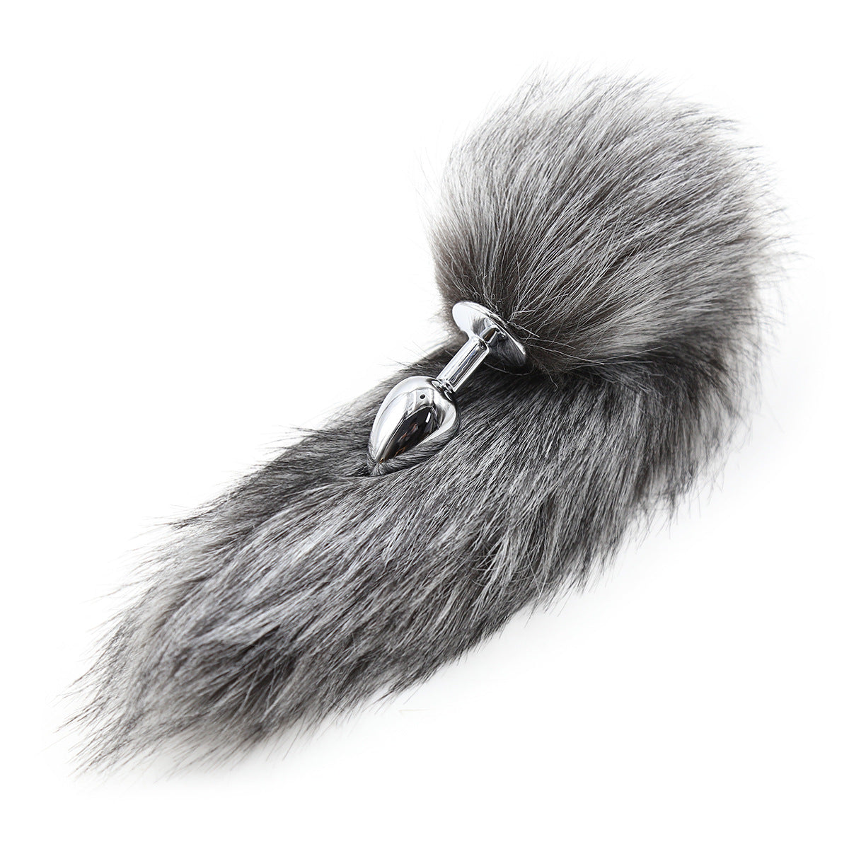 Dog Tail Plug Gray Furry Anal Plug