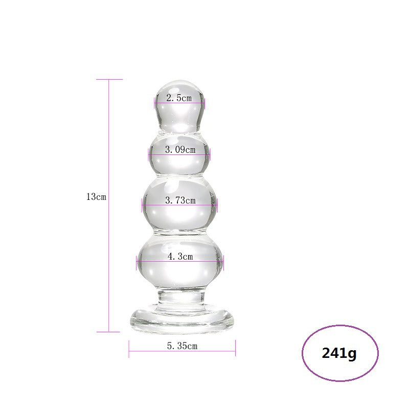 Plug Anal Glass 5 Inch Clear Beaded