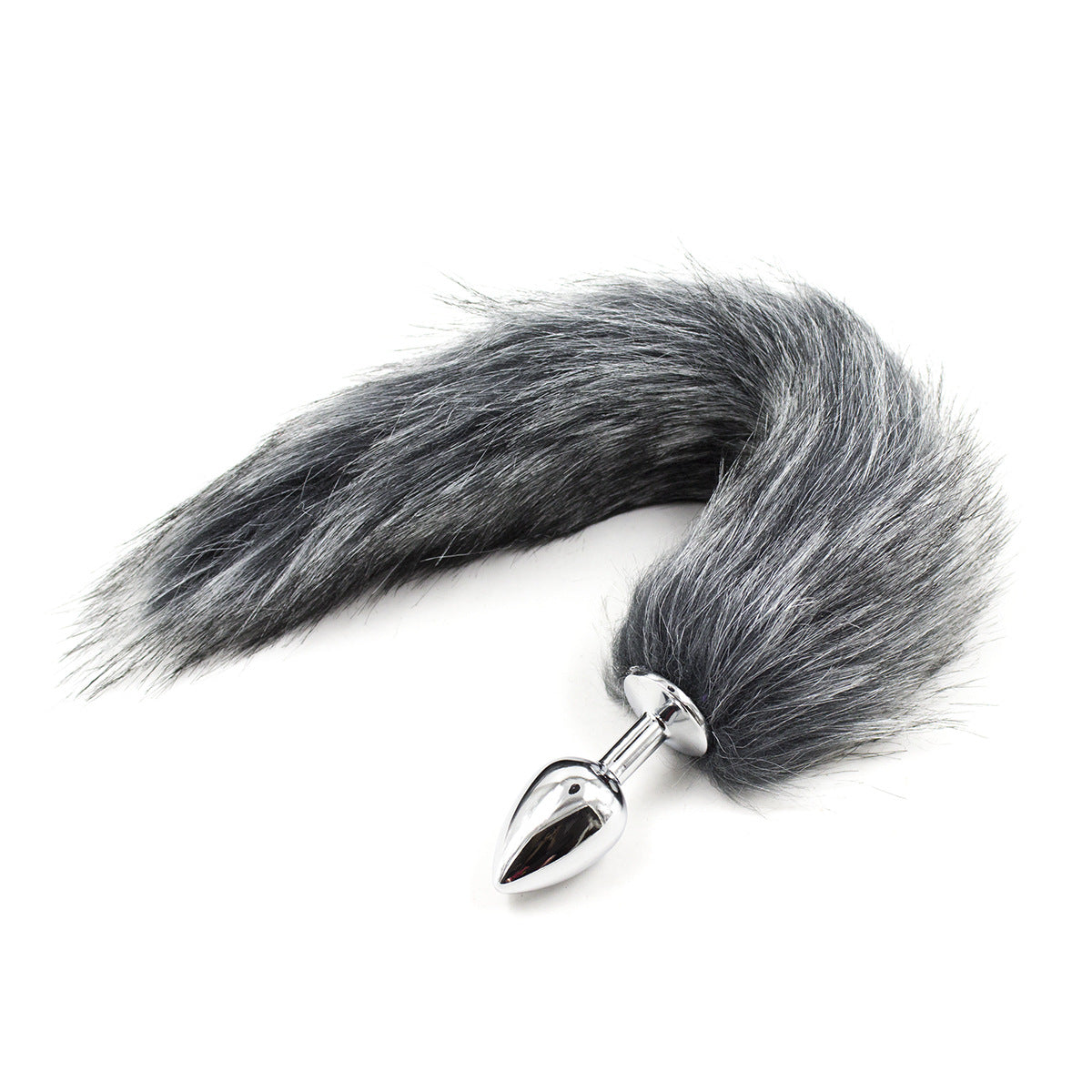 Dog Tail Plug Gray Furry Anal Plug