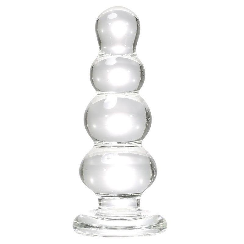 Plug Anal Glass 5 Inch Clear Beaded