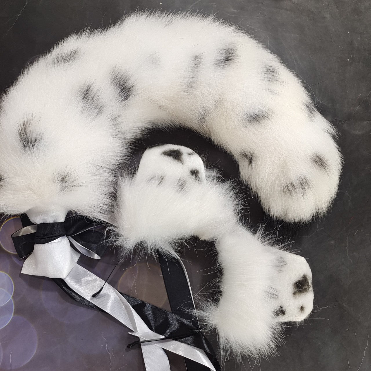 27 Inch Furry Dalmatian Tail Butt Plug
