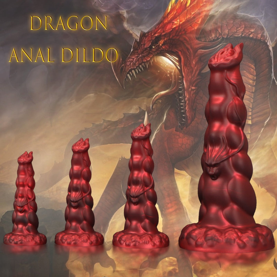 Custom Red Silicone Dragon Anal Dildo