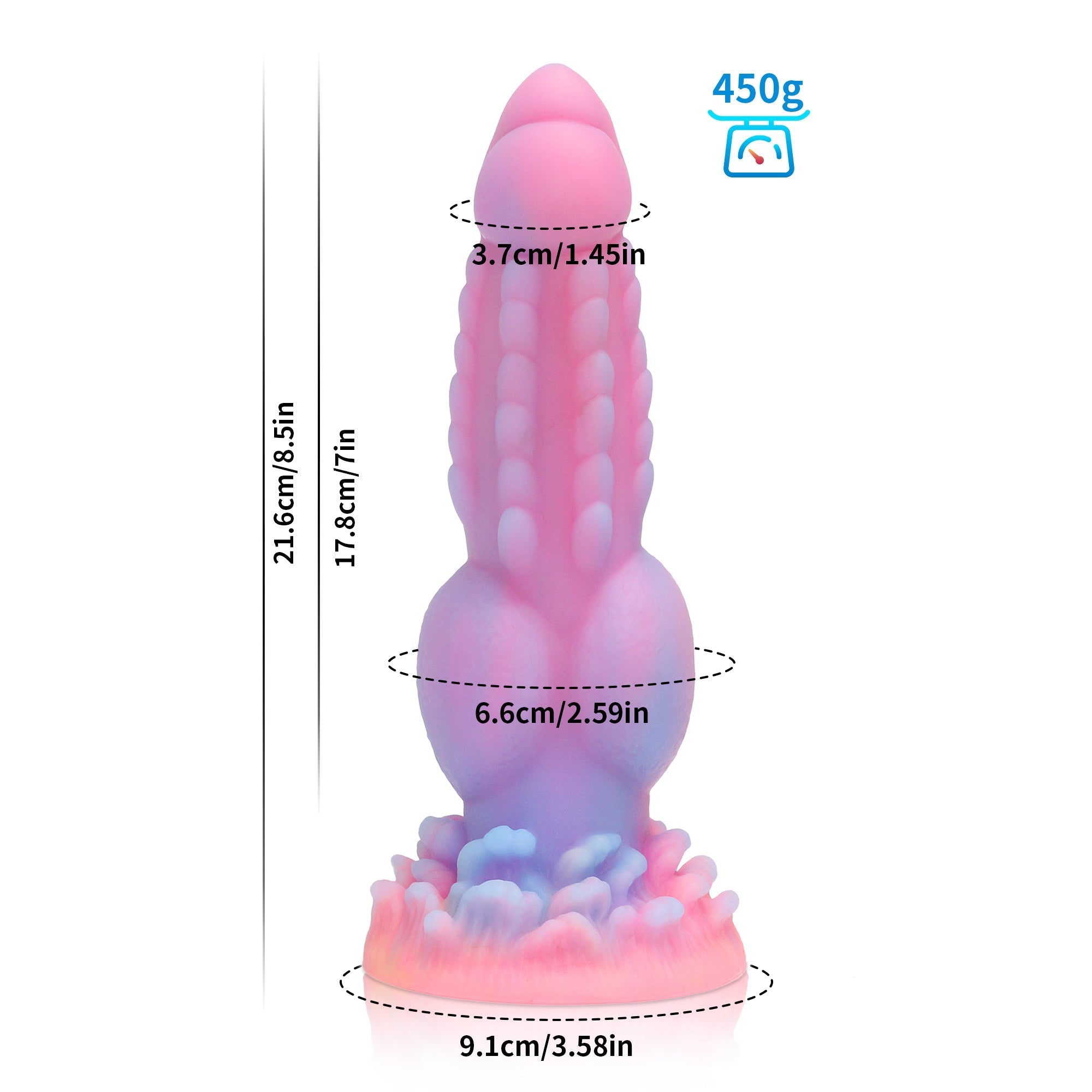 8 Inch Unique Silicone Night light Dildo