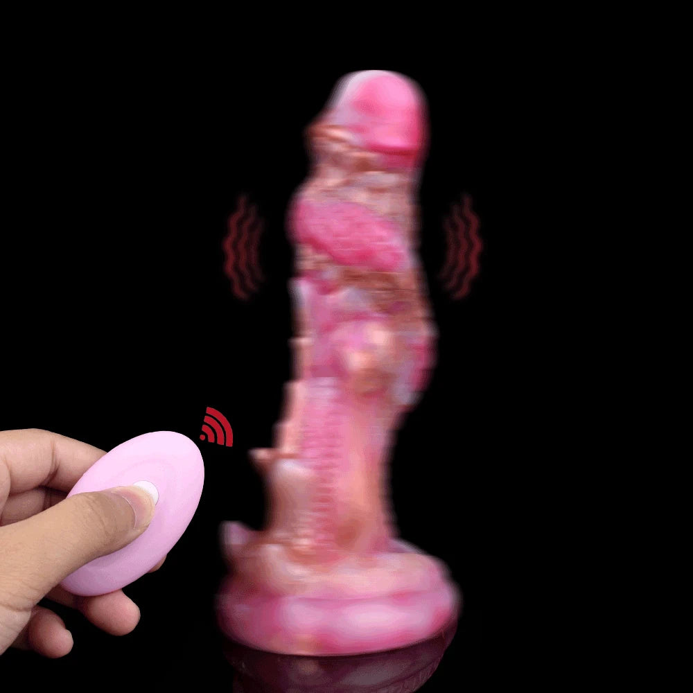 8 Inch Pink Spiked Dragon Vibrating Dildo