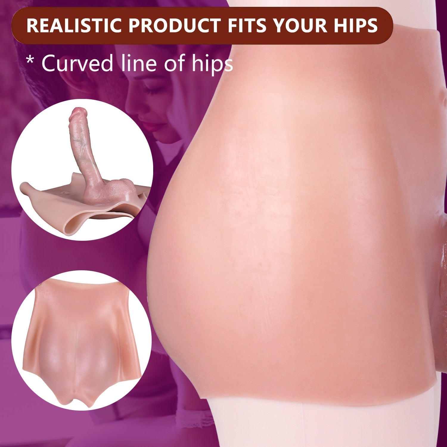 Realistic Penis Extension Hollow Dildo Pants