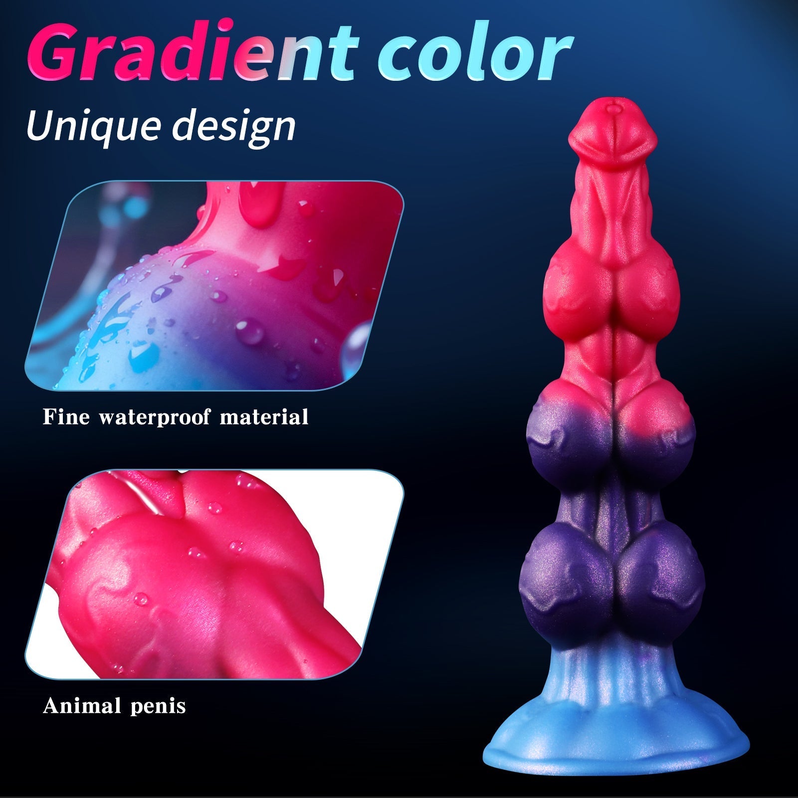 9 Inch Fantasy Dog Cock Three Knot Dildo