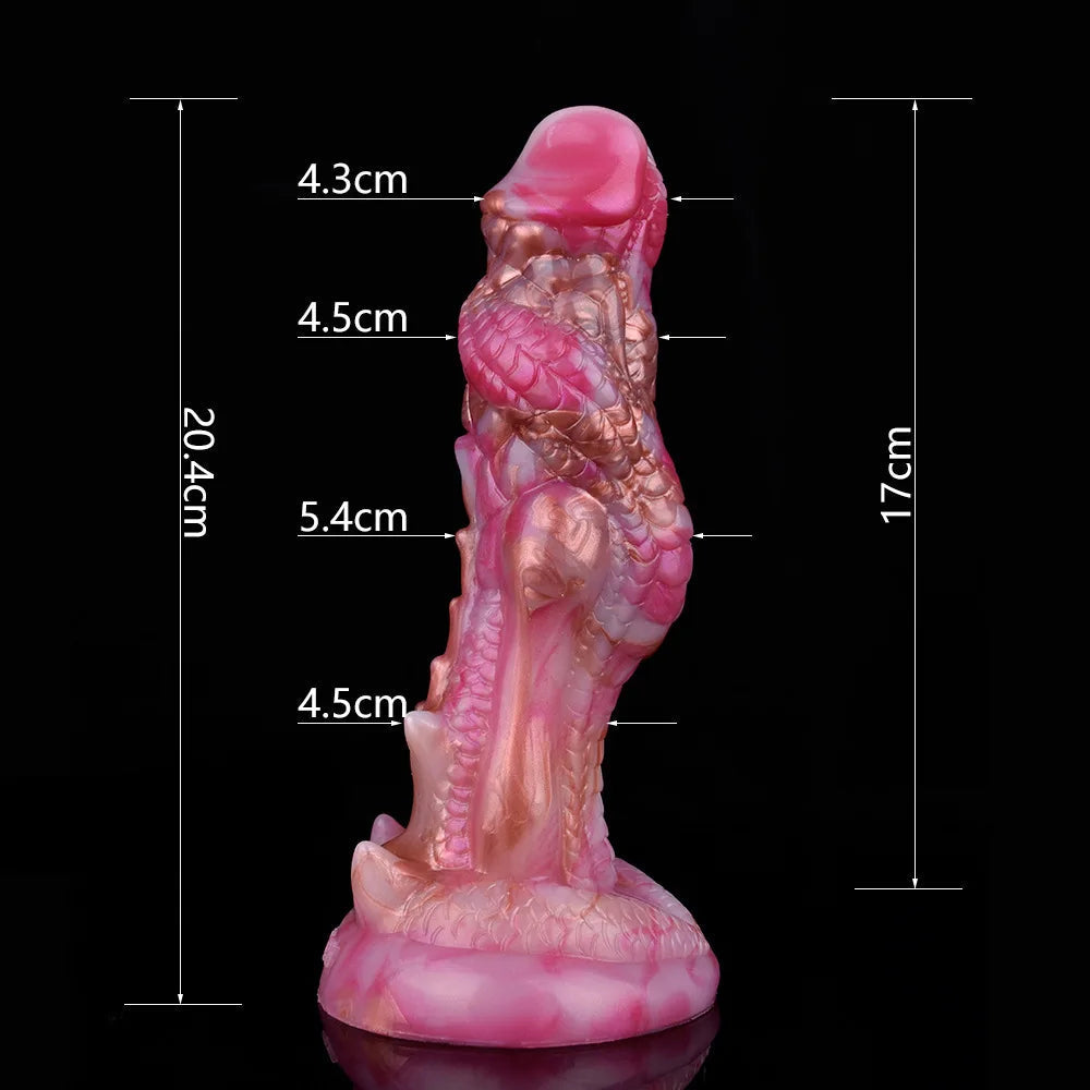 8 Inch Pink Spiked Dragon Vibrating Dildo