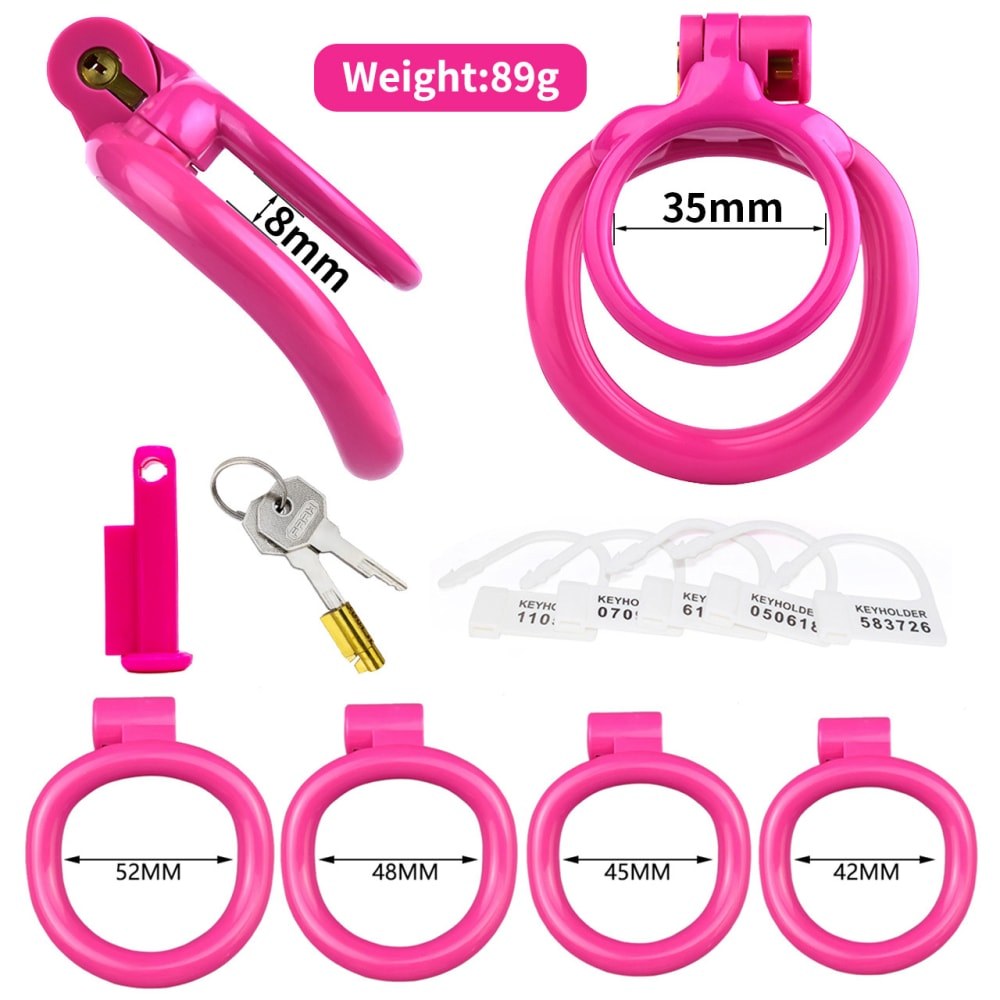 Pink Resin Cock Lock Chastity Cage