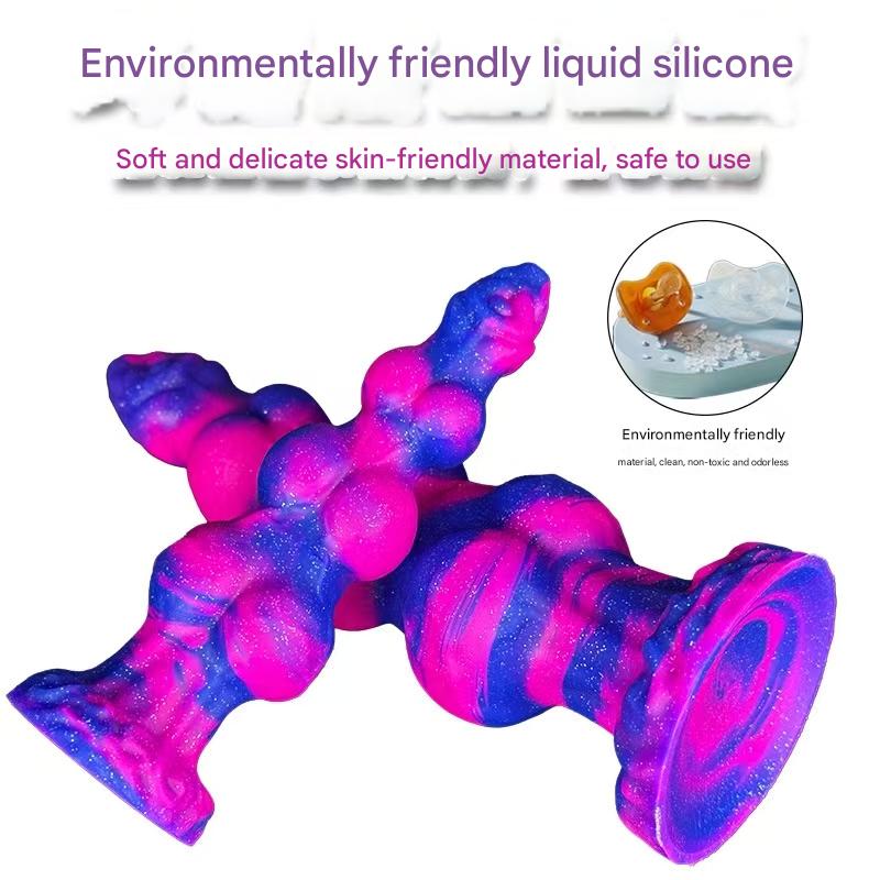 Colorful Glitter Huge Dog Knot Dildo