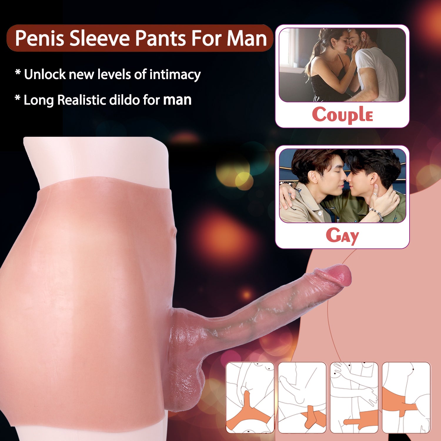9 Inch Silicone Wearable Hollow Dildo Pants