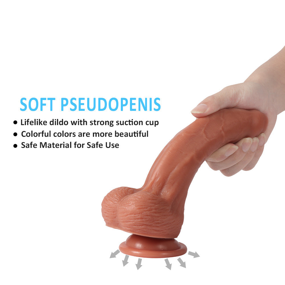 8 Inch Realistic Silicone Foreskin Dildo