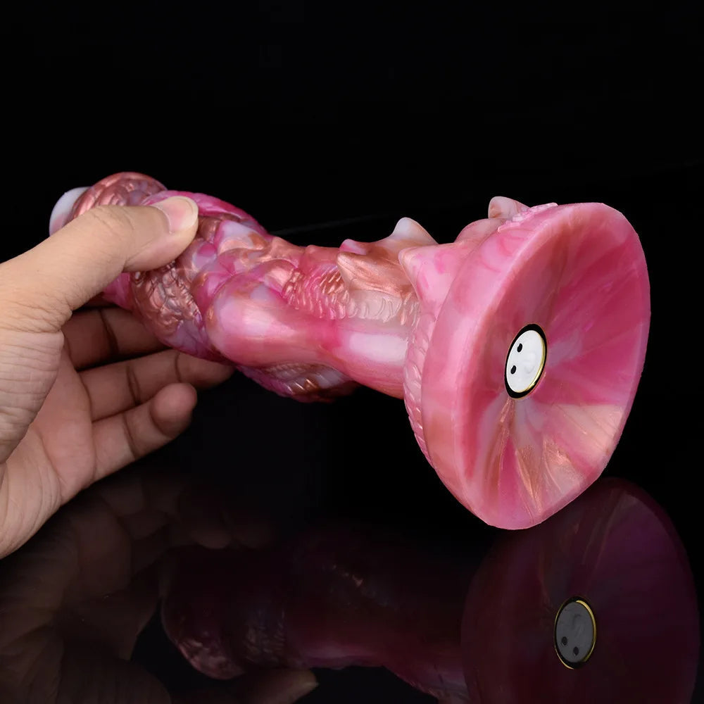 8 Inch Pink Spiked Dragon Vibrating Dildo