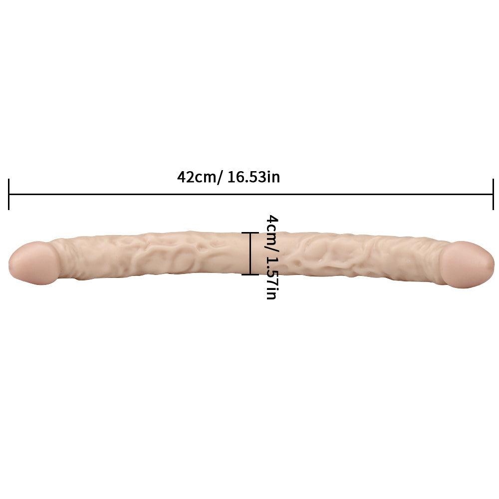 16 Inch Realistic Textured Double Headed Dildo