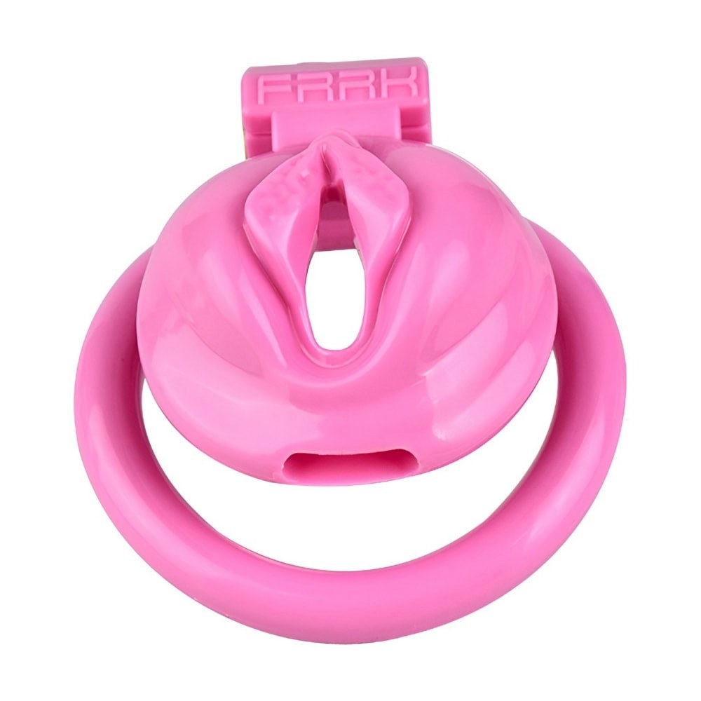 Pink Realistic Vagina Sissy Chastity Cage