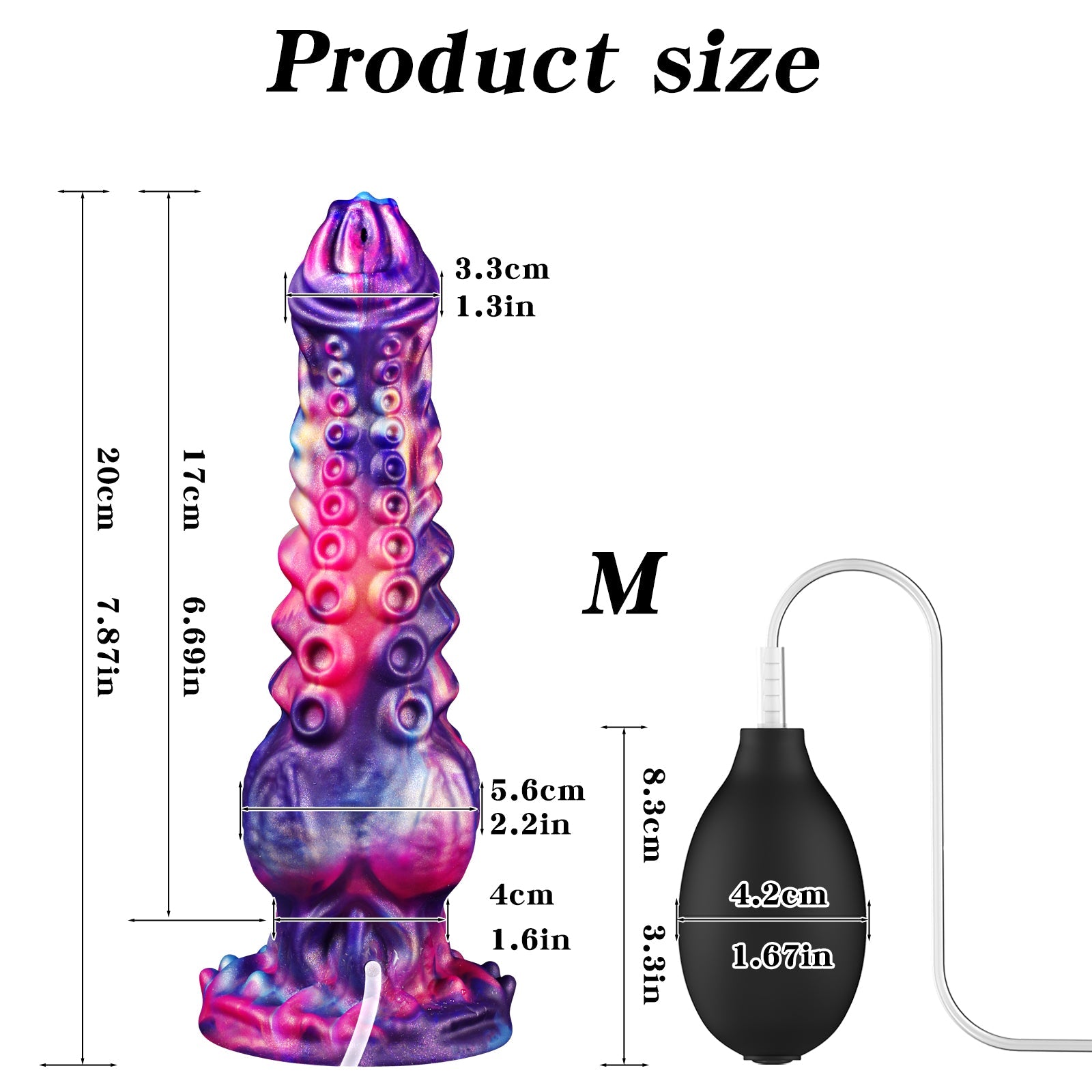 Colorful Silicone Tentacle Knot Squirting Dildo