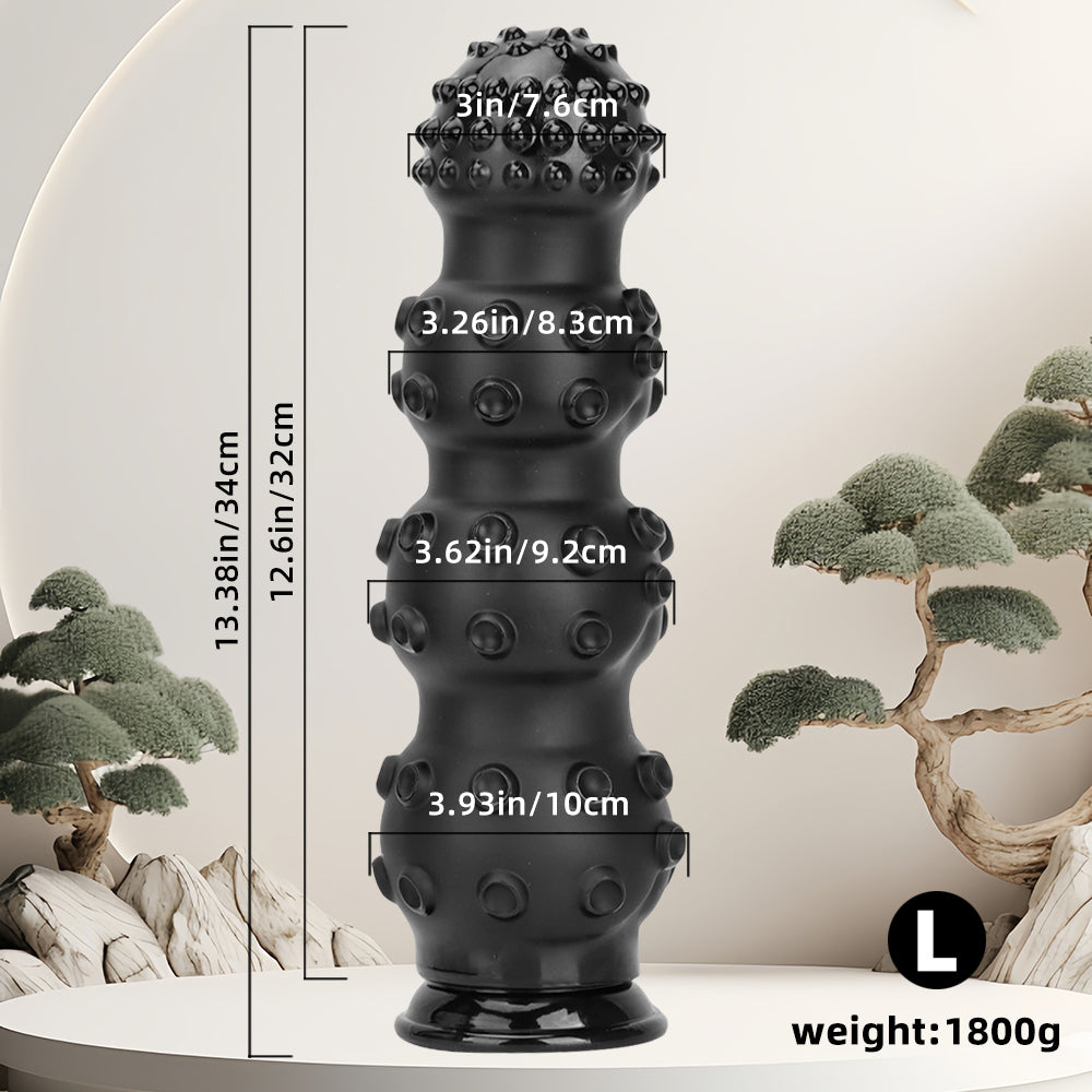 Black Beaded Monster Tentacle Knot Dildo