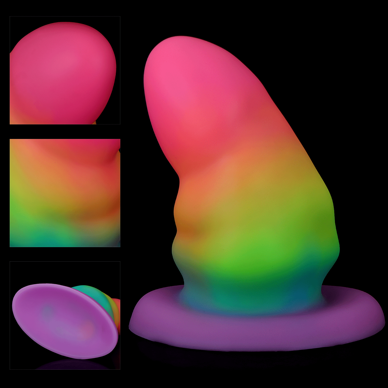 Rainbow Luminous Large Silicone Butt Plug