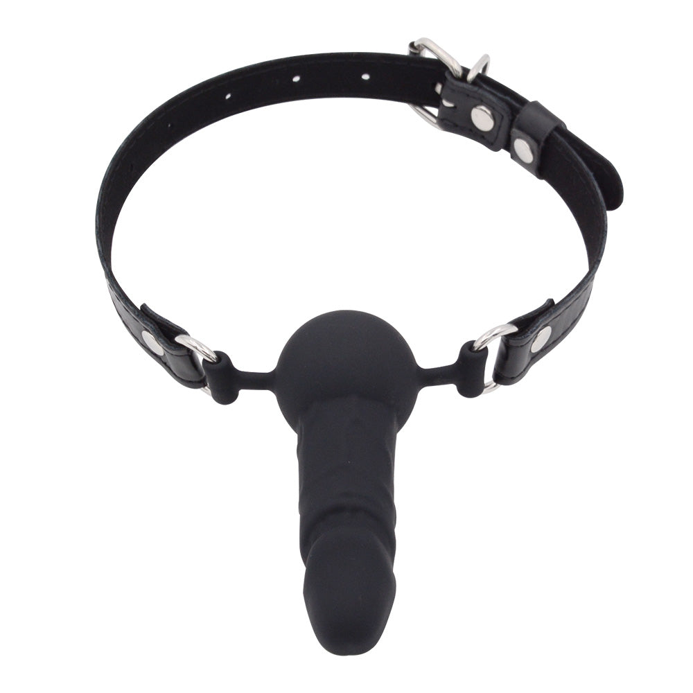 Black Silicone Comfortable Face Dildo Gag