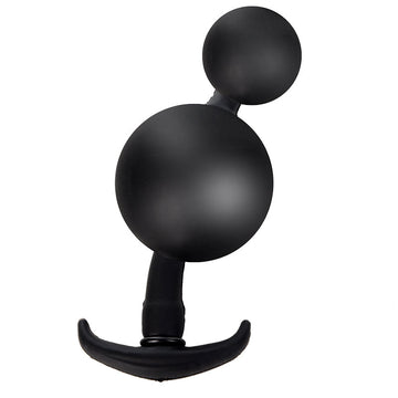 Black Inflatable Built In Steel Ball Swing Butt Plug