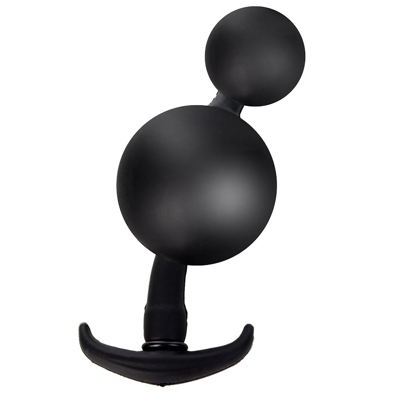 Black Inflatable Built In Steel Ball Swing Butt Plug
