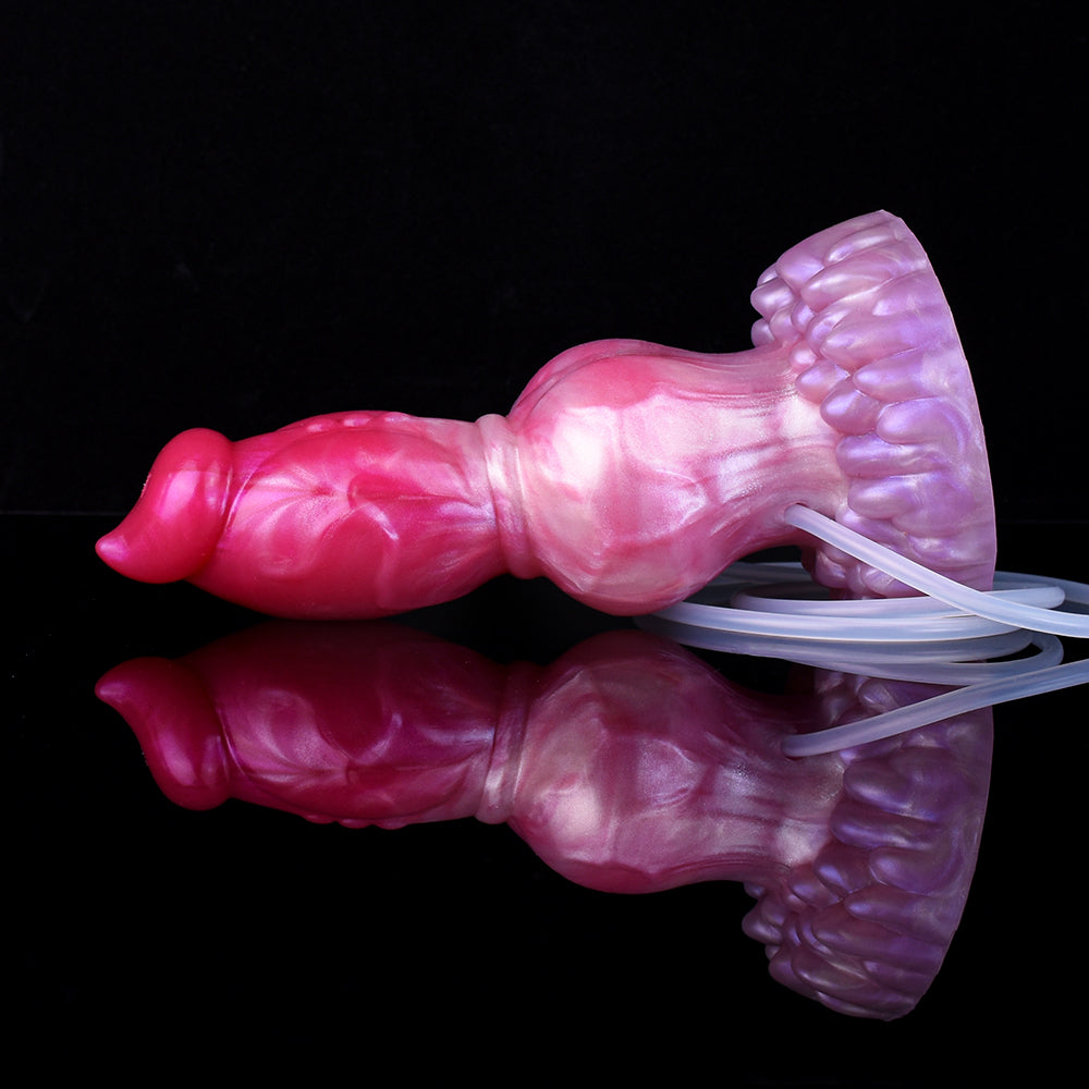 8 Inch Pink Big Knot Dog Squirting Dildo
