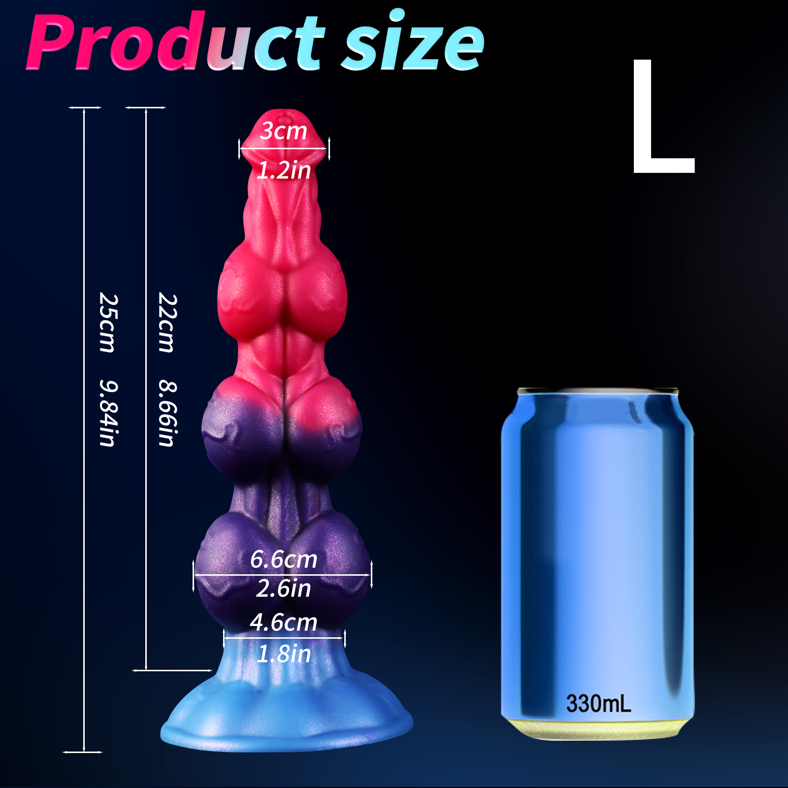 9 Inch Fantasy Dog Cock Three Knot Dildo