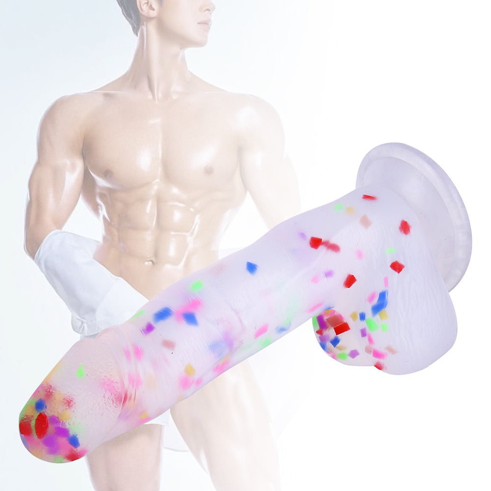 Confetti 7 Inch Strap On Jelly Dildo
