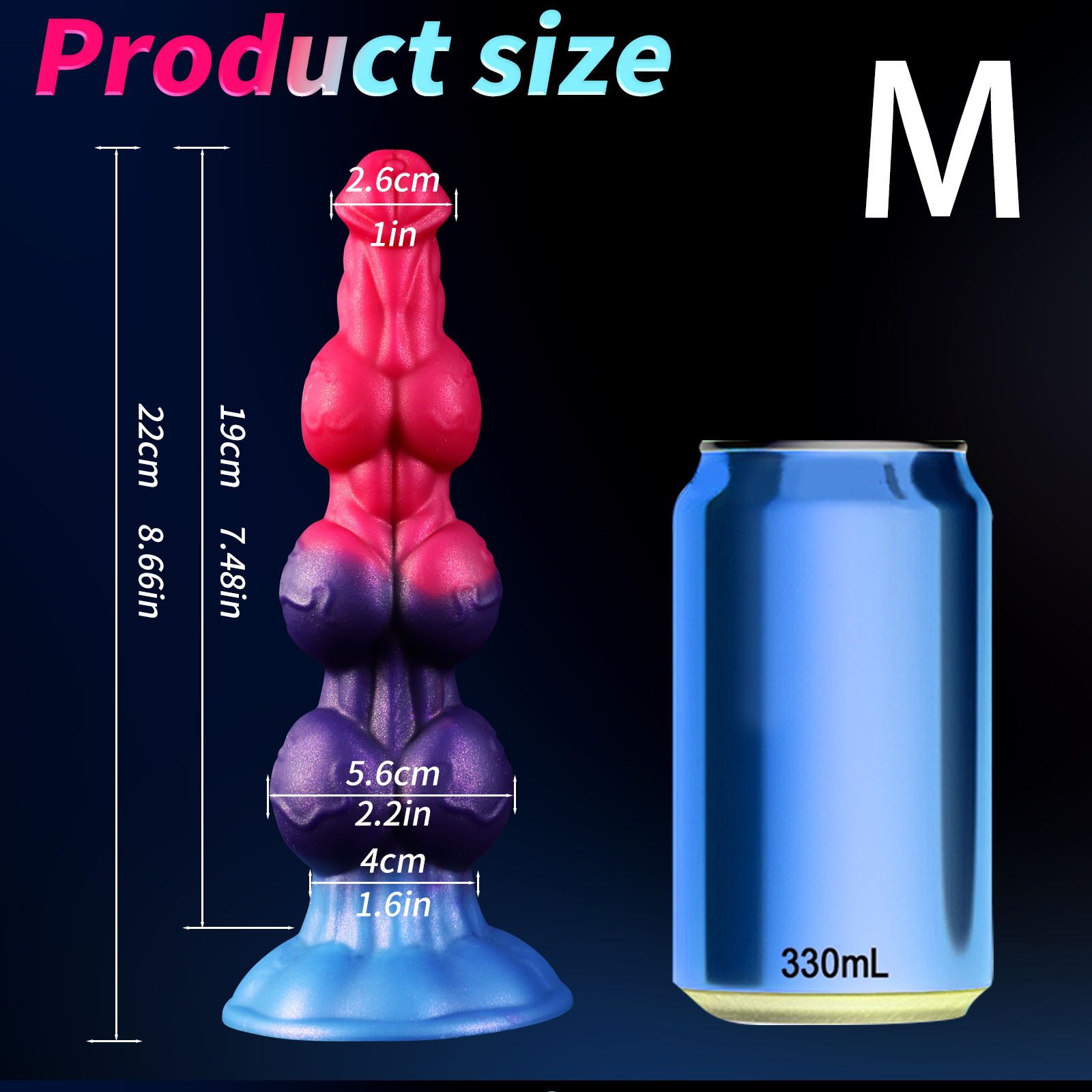 9 Inch Fantasy Dog Cock Three Knot Dildo