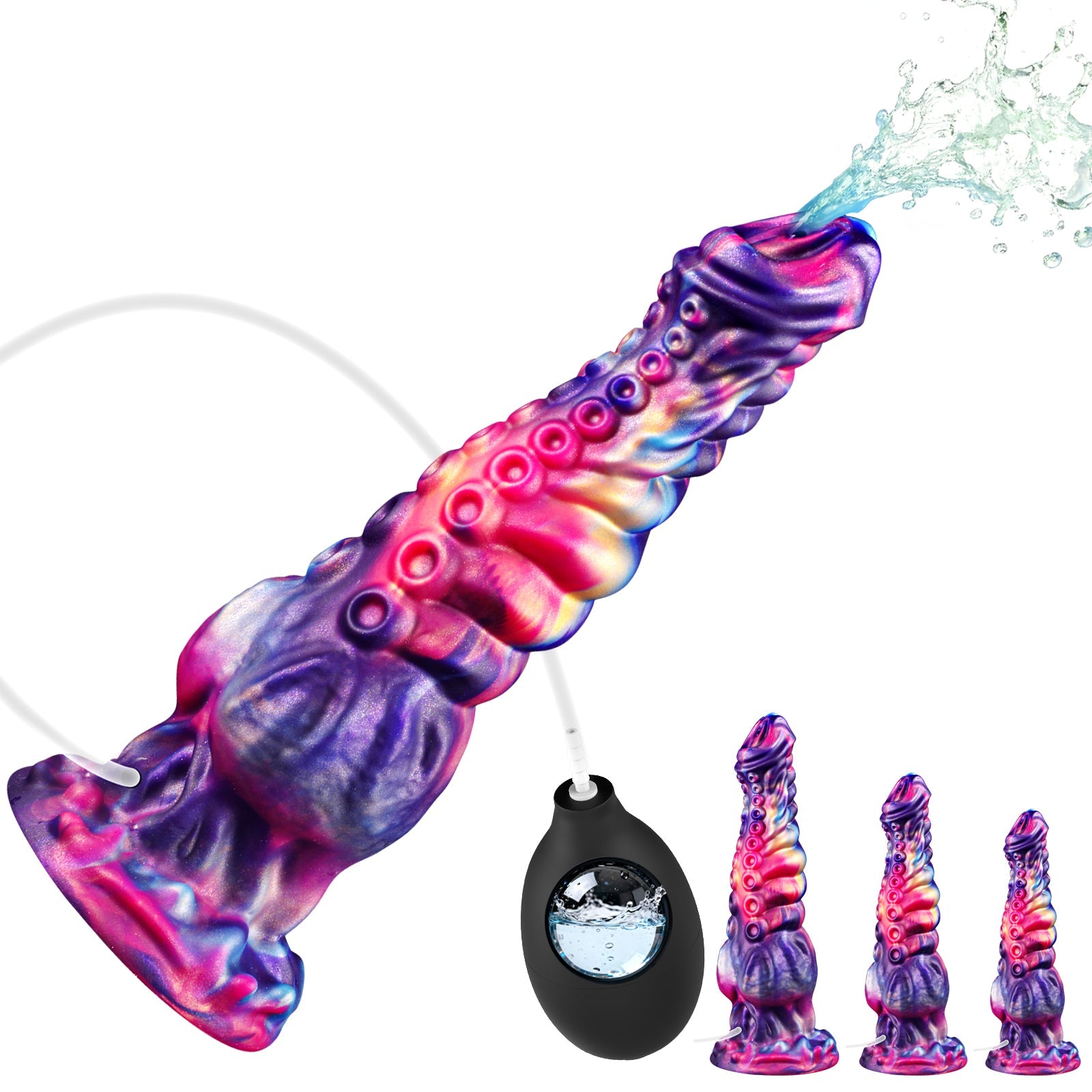 Colorful Silicone Tentacle Knot Squirting Dildo