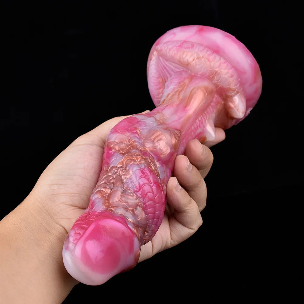 8 Inch Pink Spiked Dragon Vibrating Dildo