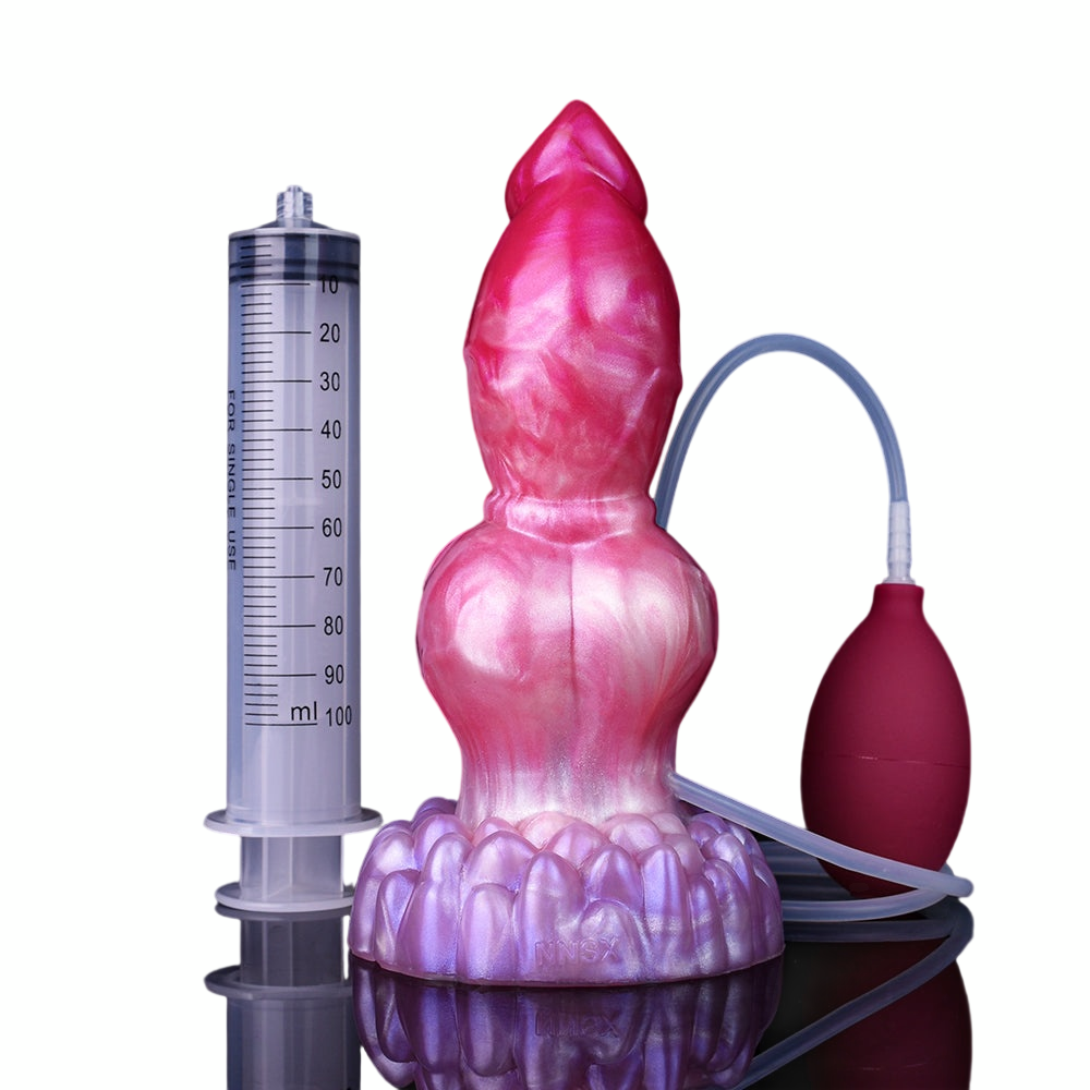 8 Inch Pink Big Knot Dog Squirting Dildo