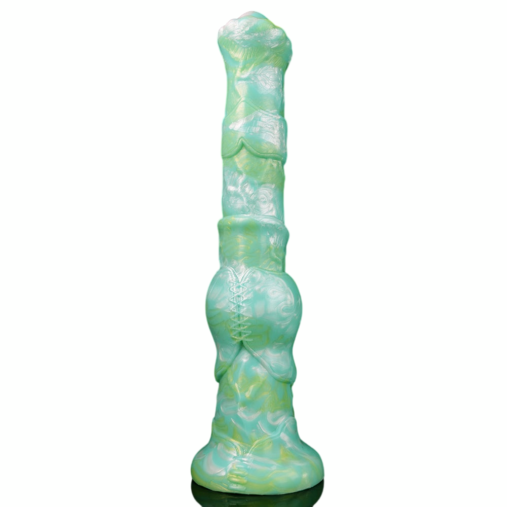 12 Inch Green Horse Cock Knot Long Dildo