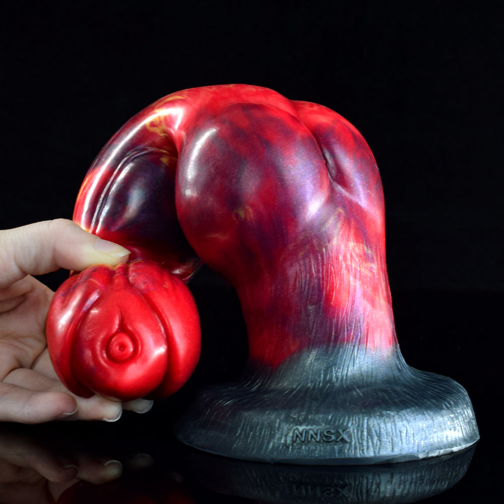 10 Inch Triple Knot Red Monster Horse Dildo