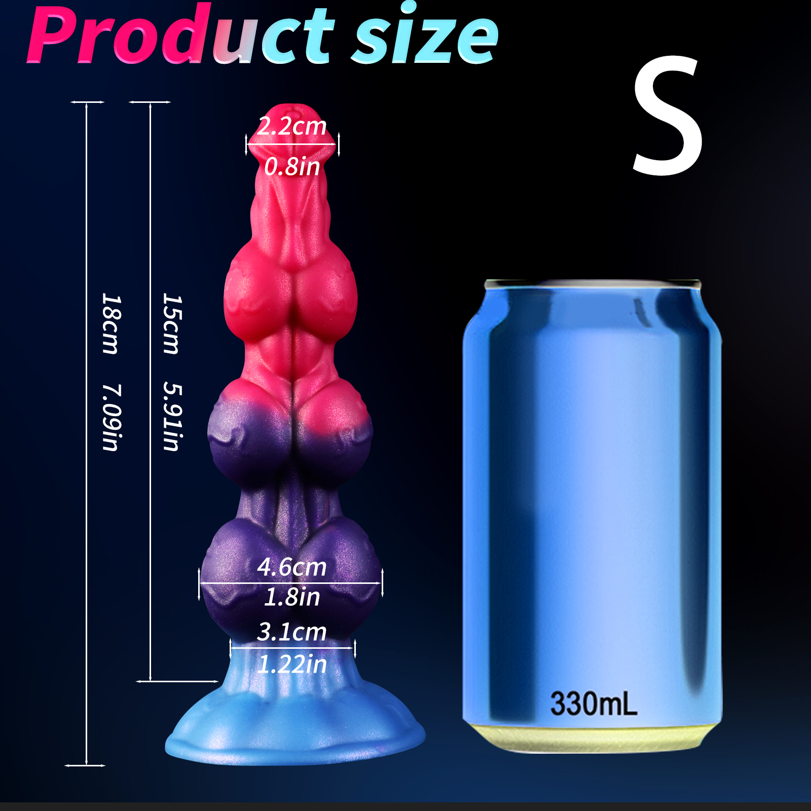 9 Inch Fantasy Dog Cock Three Knot Dildo
