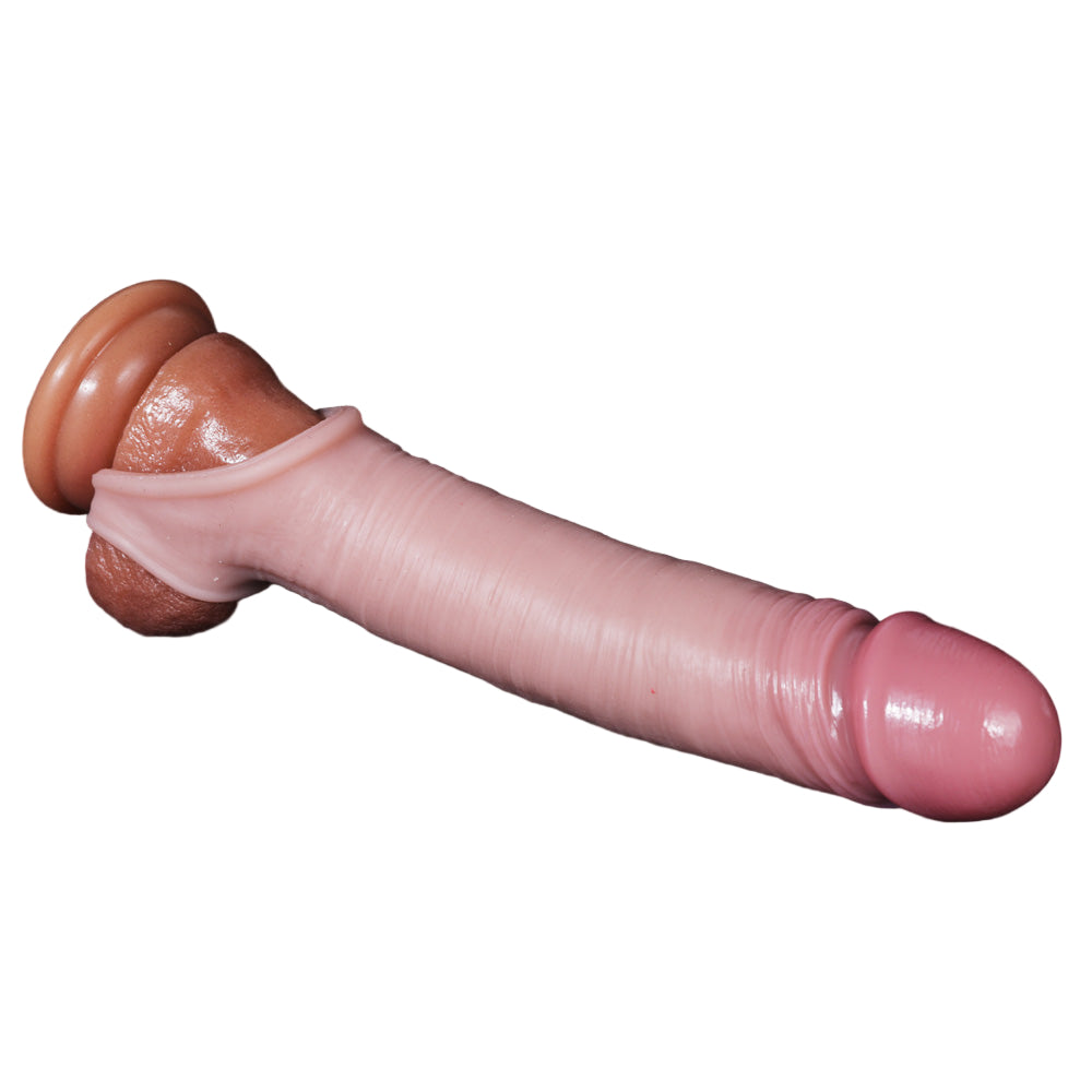 8 Inch Realistic Flesh Cock Extended Sleeve