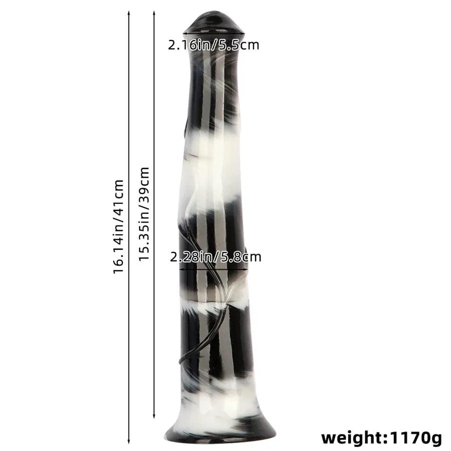 16 Inch Zebra Penis Big Horse Dildo