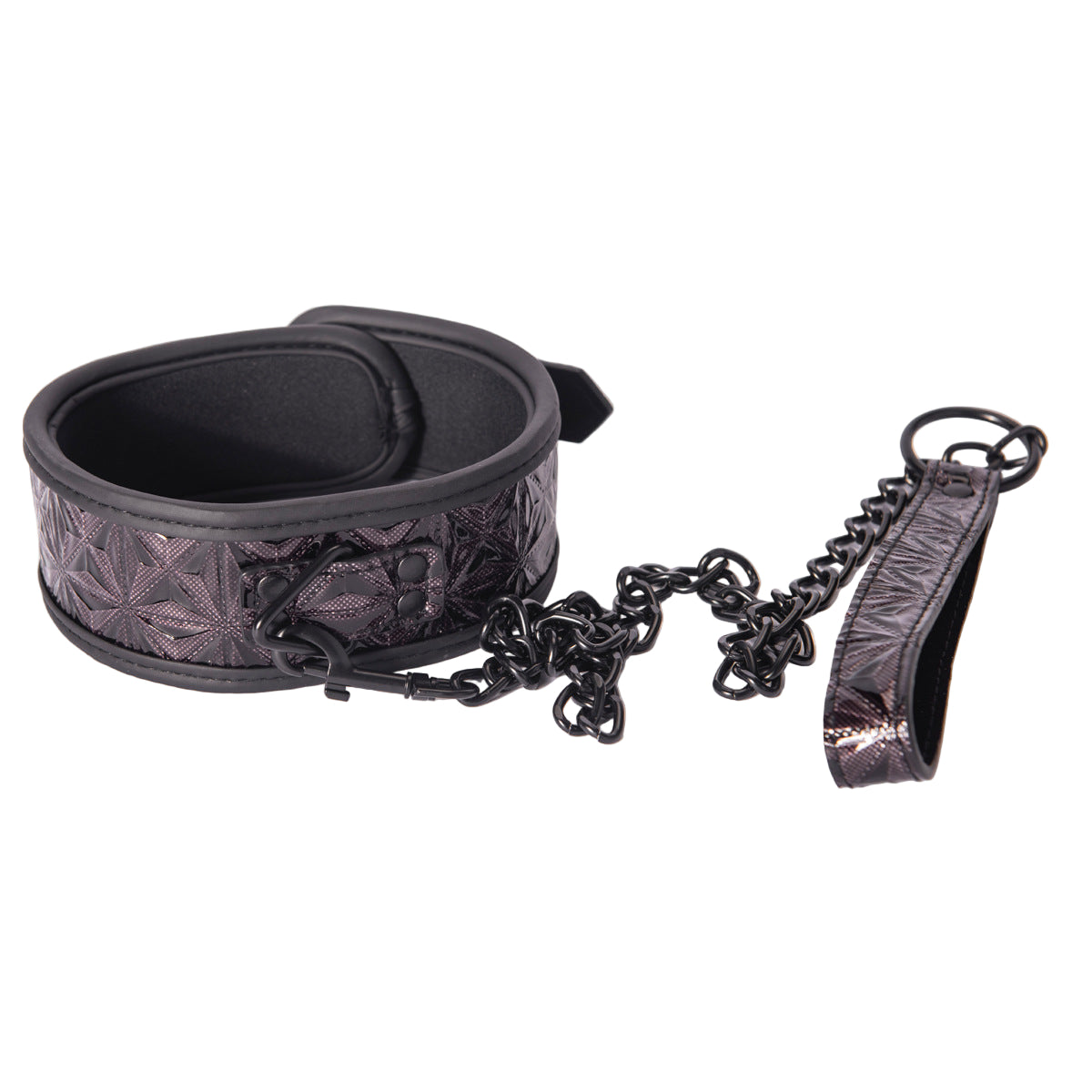 BDSM Leash Bondage Collar Leather Diamond Pattern