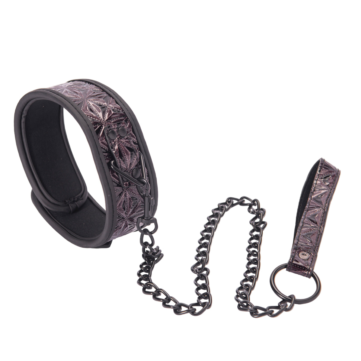 BDSM Leash Bondage Collar Leather Diamond Pattern