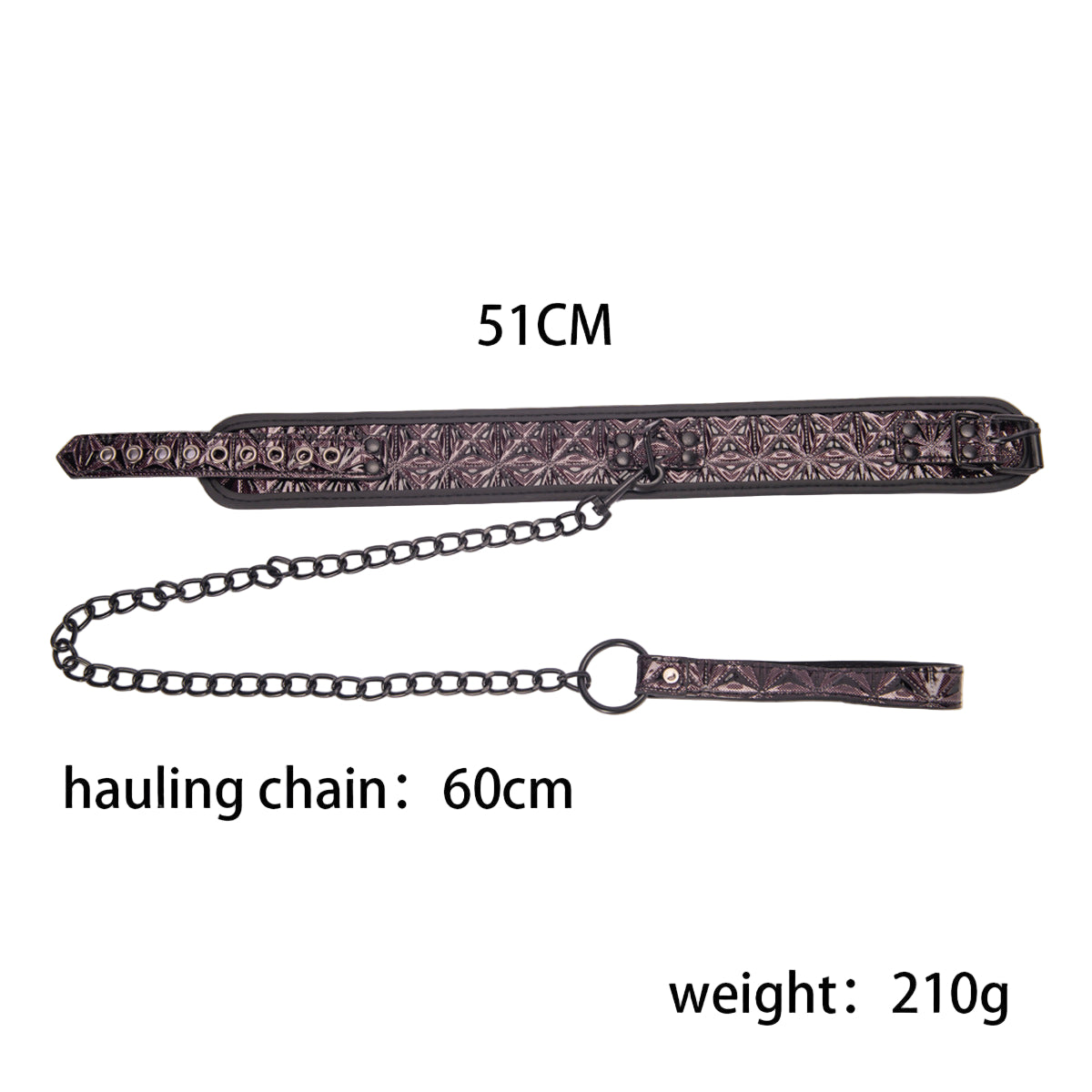 BDSM Leash Bondage Collar Leather Diamond Pattern