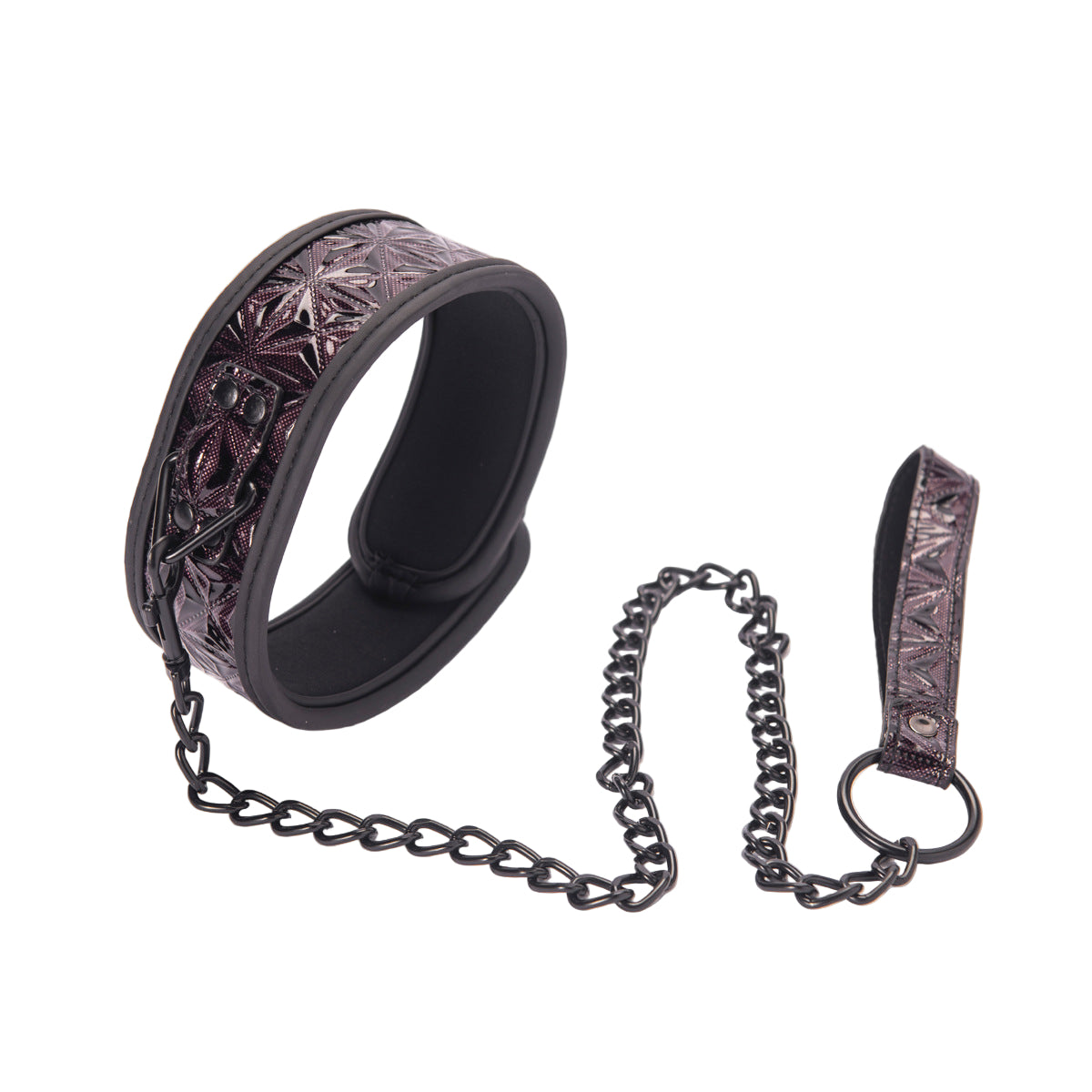 BDSM Leash Bondage Collar Leather Diamond Pattern