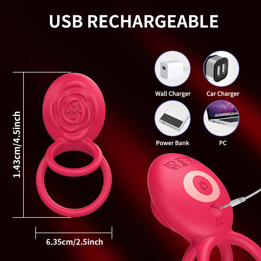 Male Rose Toy App Controlled Vibrating Penis Ring