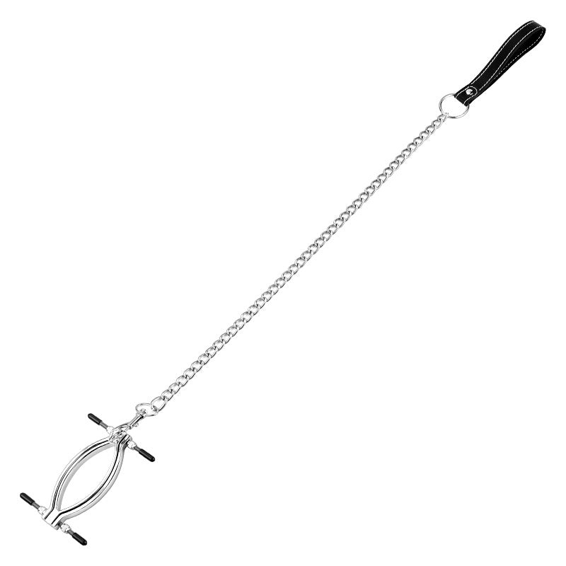 Labia Clamps Stainless Steel BDSM Strap Leash