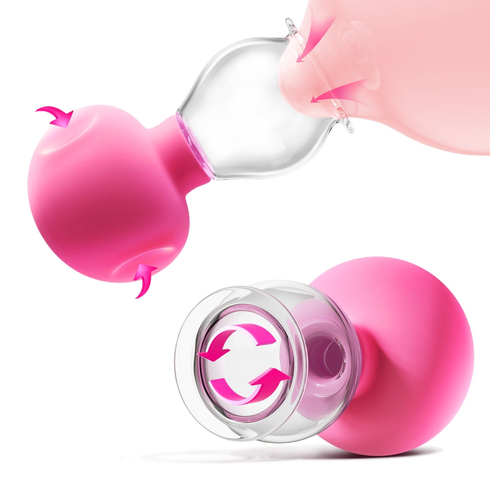 Long Nipple Suckers Pink Hand Press Female Toy