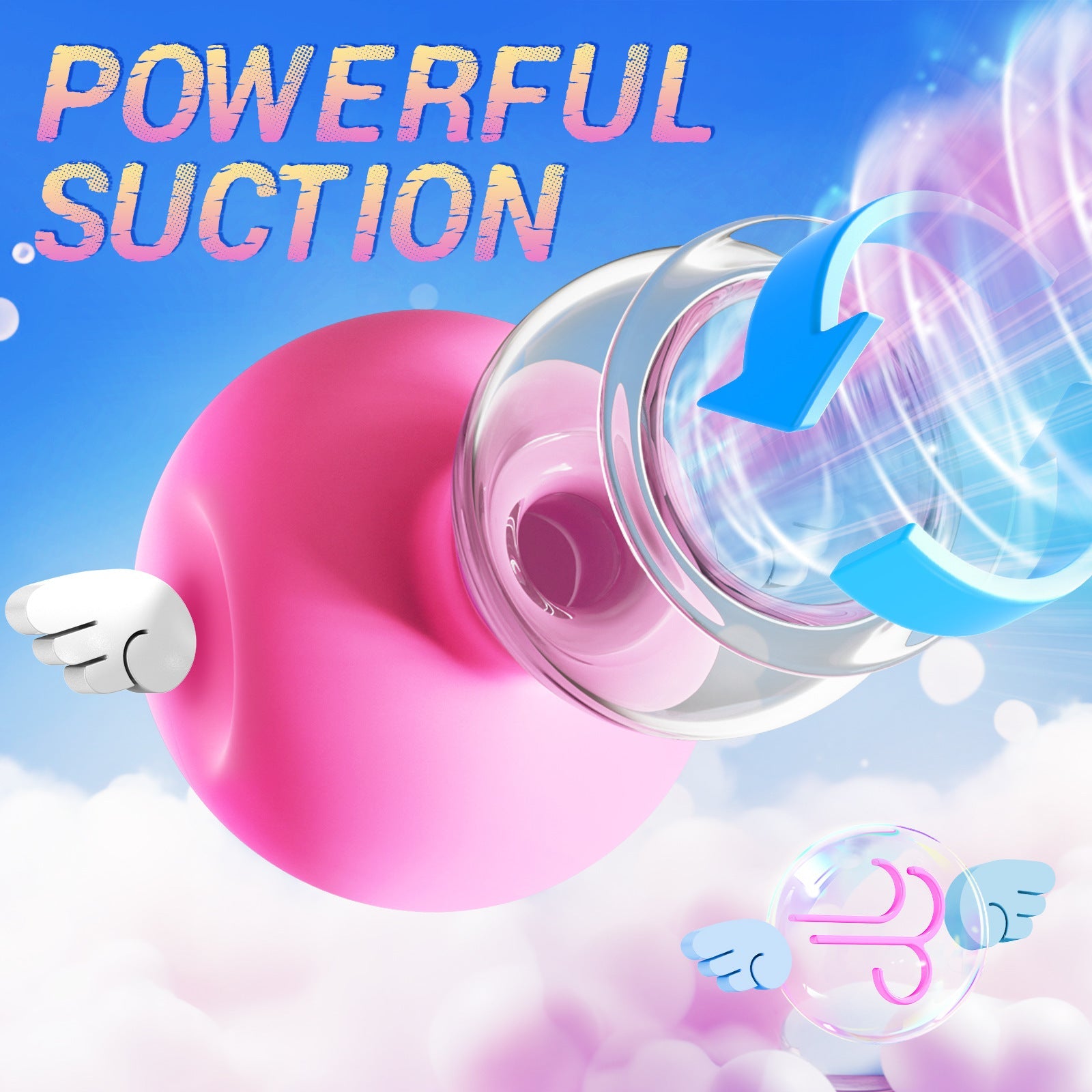 Long Nipple Suckers Pink Hand Press Female Toy